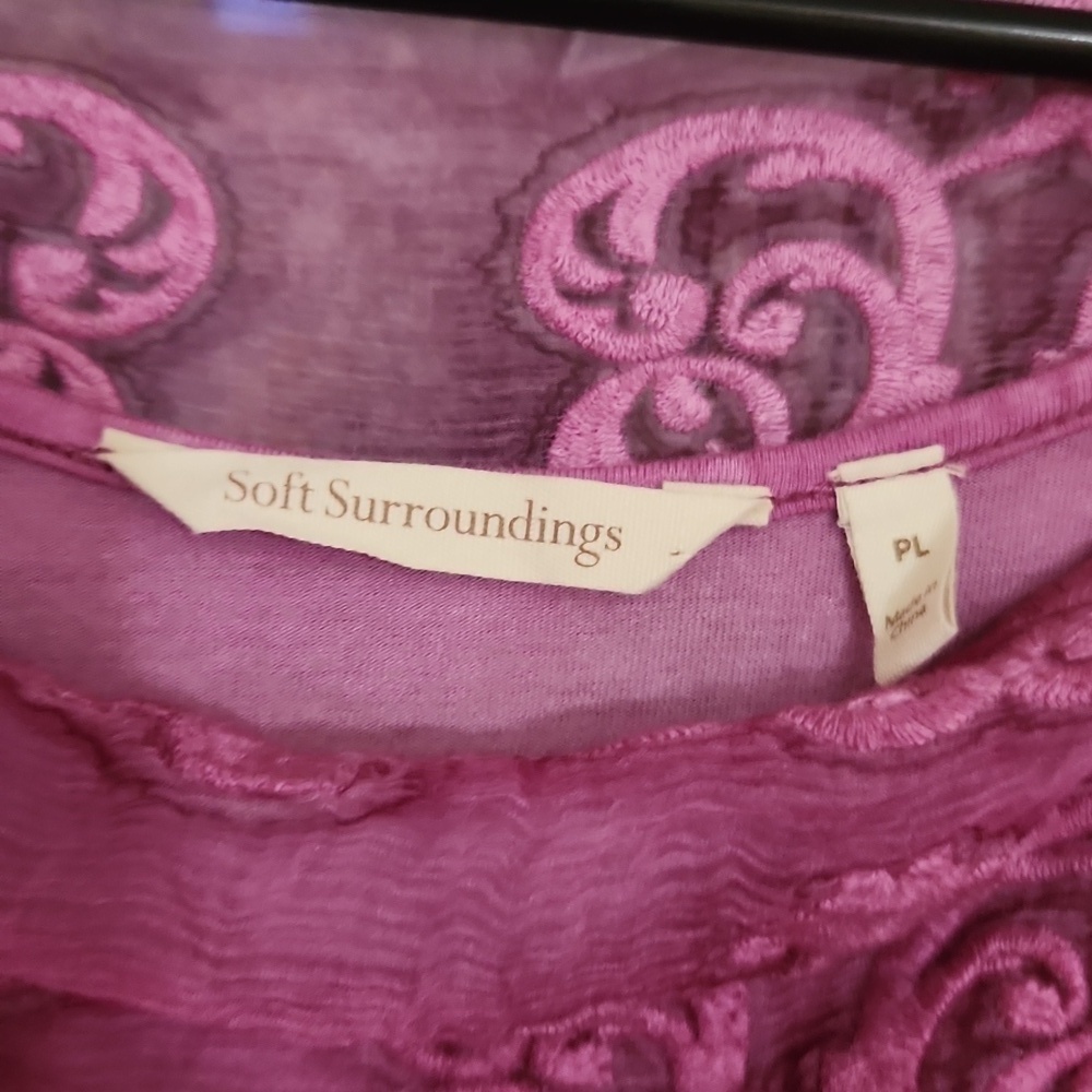 Soft Surroundings Hermosa Silk Tunic Dress P Large Plumberry Holidays Luxury - Picture 8 of 16